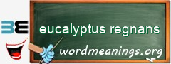 WordMeaning blackboard for eucalyptus regnans